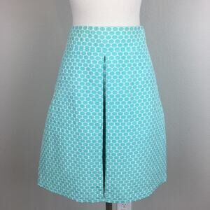Carlisle Teal Polka-dot A Line Pleat Lined Knee Length  Skirt 10
